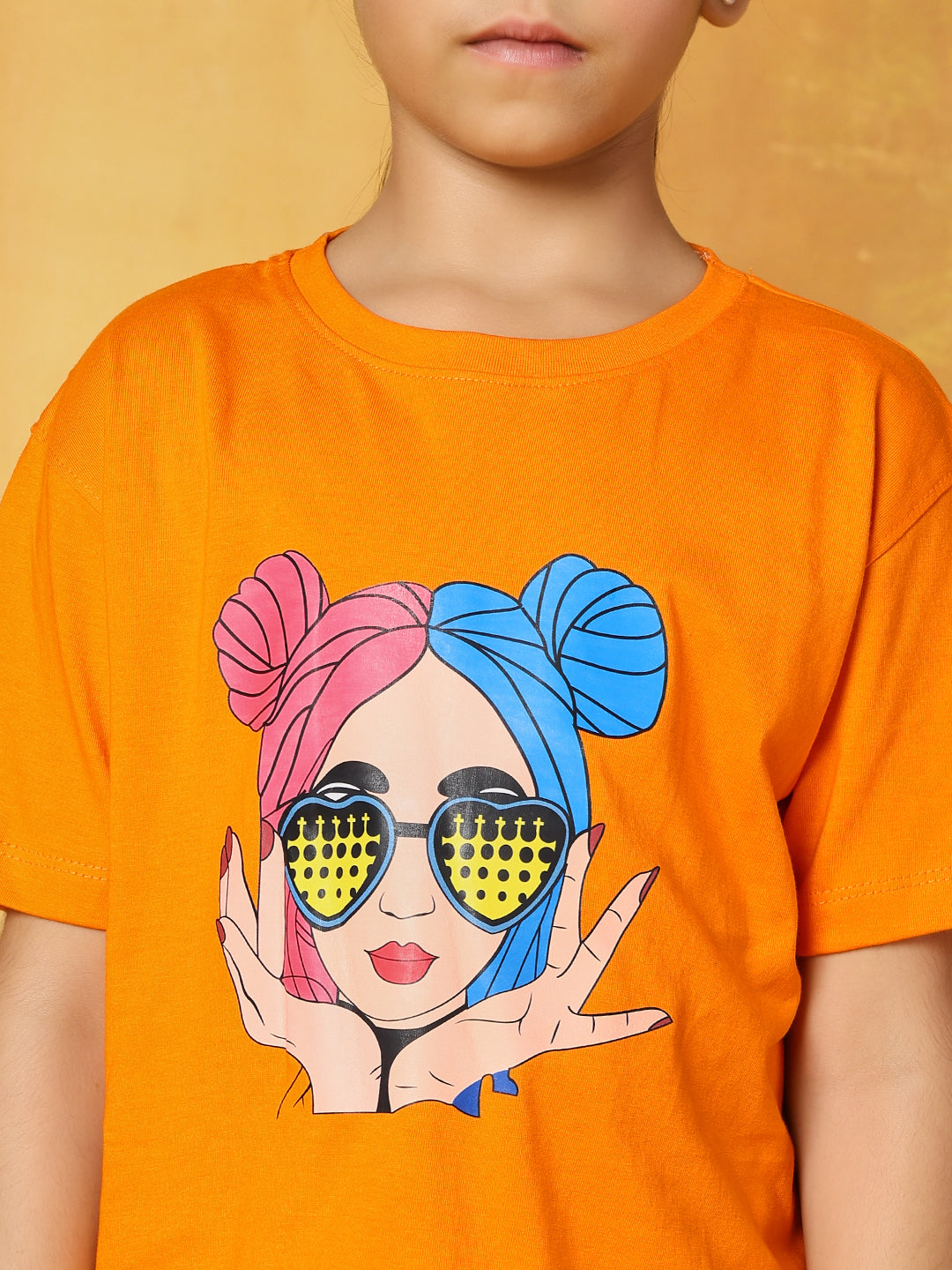 Pure cotton denim cargo with printed regular loose fit t-shirt