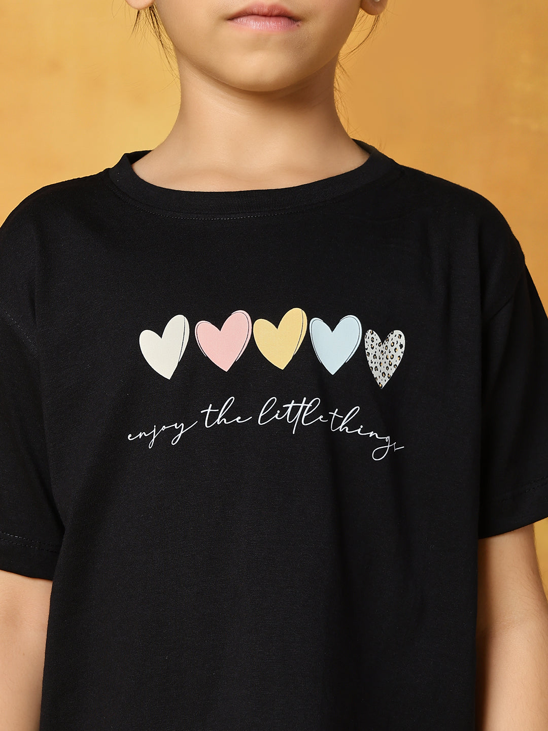 Pure cotton denim cargo with printed regular loose fit t-shirt